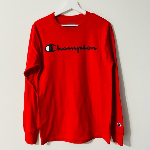 NEW Red Long Sleeve T-Shirt by CHAMPION - Picture 7 of 7